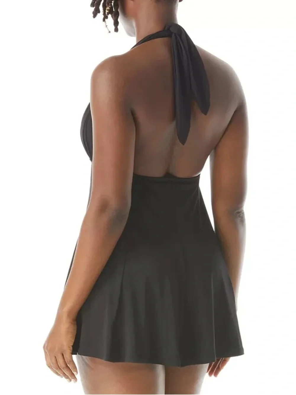 Contours by Coco Reef Phase Draped One Piece Halter Swim Dress Size 10 34C/D - Picture 2 of 6